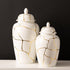 Gold & White Patterned Jar